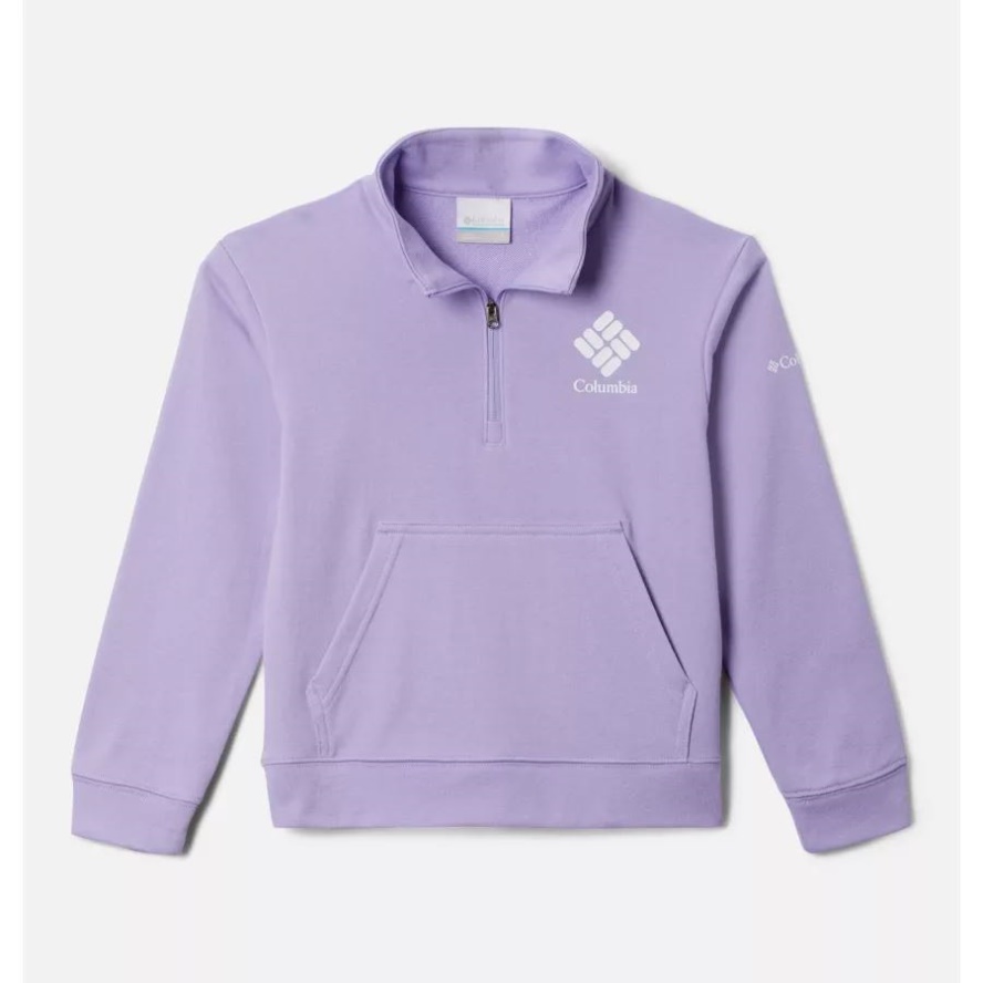 Girls' Columbia Sale Trek French Terry Half Zip Pullover Columbia Sale Frosted Purple