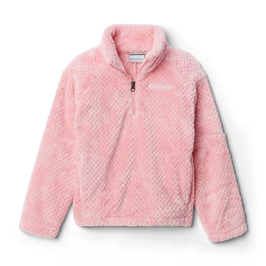 Girls' Fire Side II Half-Zip Sherpa Fleece Pink Orchid Columbia Sale