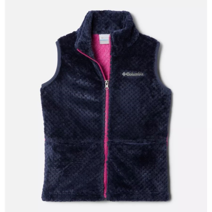 Girls' Fire Side Sherpa Vest Nocturnal/Wild Fuchsia Columbia Sale