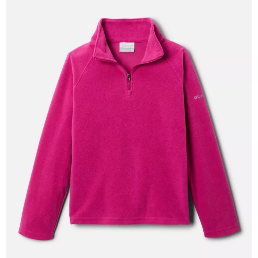 Girls' Glacial Fleece 1/4 Zip Pullover Wild Fuchsia Columbia Sale