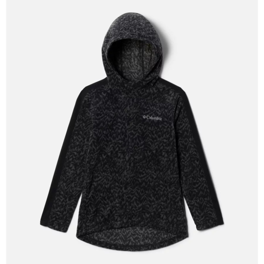 Girls' Glacial Hoodie Columbia Sale Black Terrain/Black