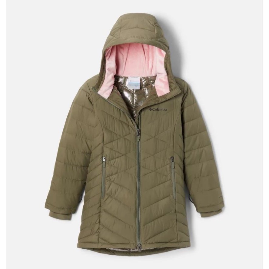 Girls' Heavenly Long Insulated Jacket Stone Green Columbia Sale
