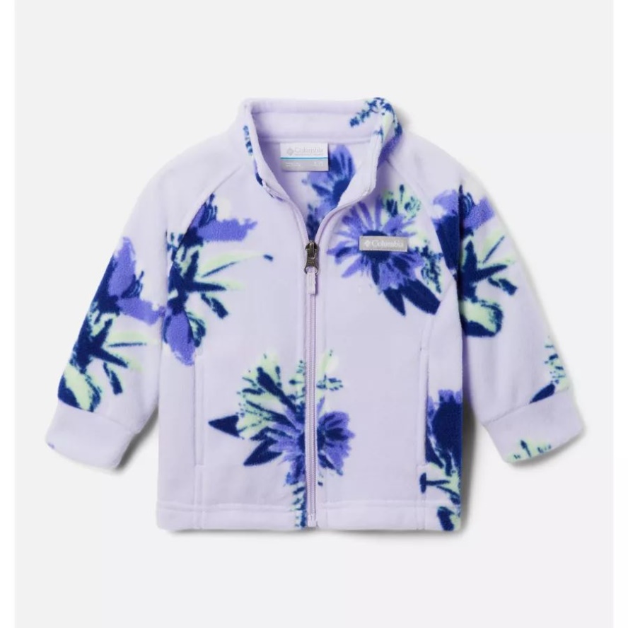 Girls' Infant Benton Springs II Printed Fleece Jacket Purple Tint Staycation Columbia Sale