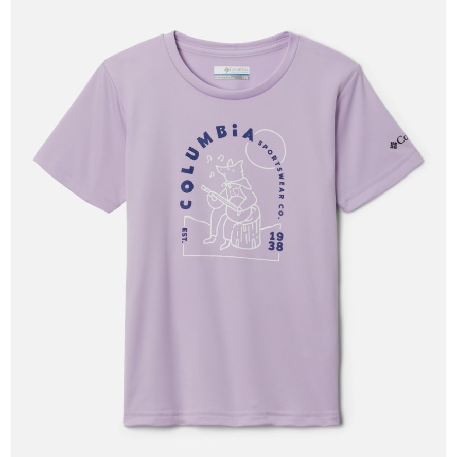 Girls' Mirror Creek Short Sleeve Graphic T-Shirt Morning Mist/Camp Tunes Graphic Columbia Sale