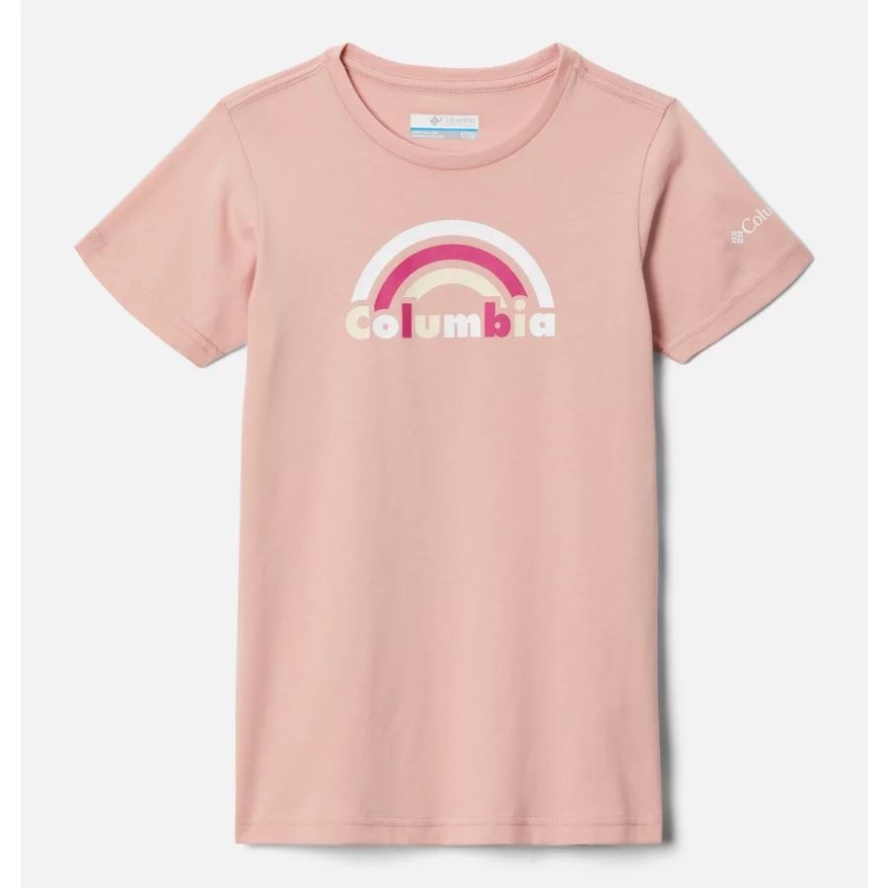 Girls' Mission Lake Graphic Casual Cotton T-Shirt Columbia Sale Faux Pink Brand Rainbow