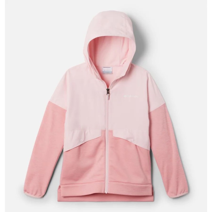 Girls' Out-Shield Dry Fleece Full Zip Jacket Satin Pink/Satin Pink Heather Columbia Sale