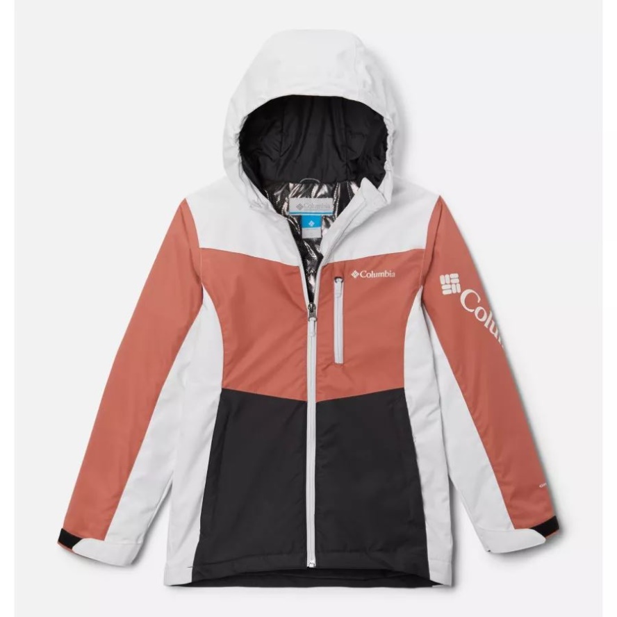 Girls' Rosie Run Insulated Jacket Dark Coral/White/Shark Columbia Sale