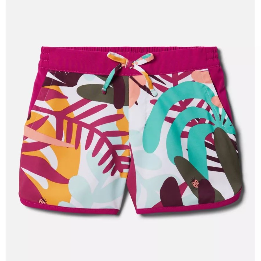 Girls' Sandy Shores Boardshorts White In The Leaves Columbia Sale