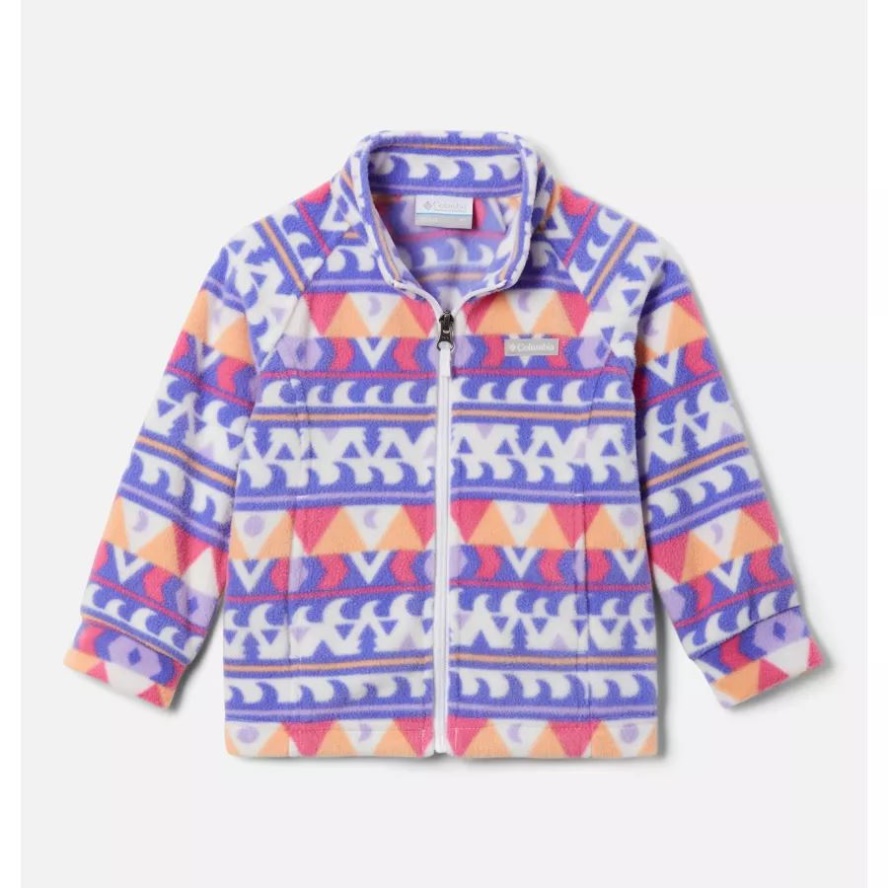 Girls' Toddler Benton Springs II Printed Fleece Jacket Columbia Sale Plum Fairisle Dot Print