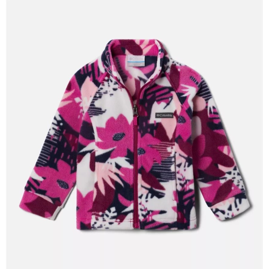 Girls' Toddler Benton Springs II Printed Fleece Jacket Wild Fuchsia Scraptanical Columbia Sale
