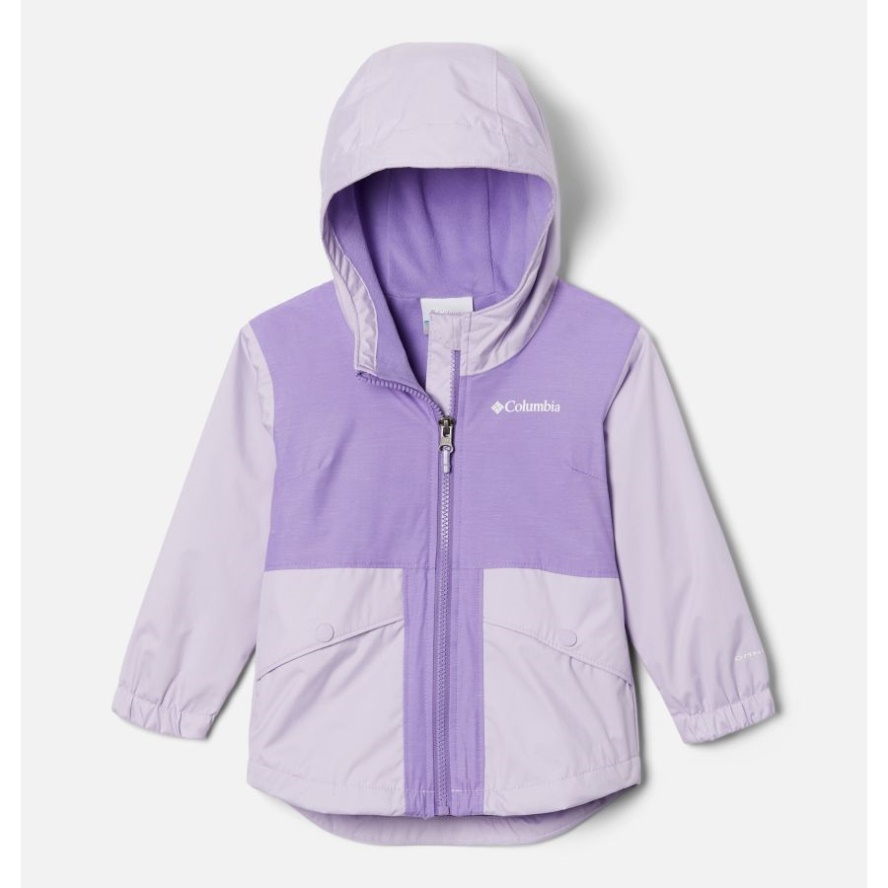 Girls' Toddler Rainy Trails Fleece Lined Jacket Morning Mist/Morning Mist Slub Columbia Sale