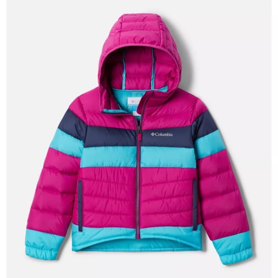 Girls' Tumble Rock Down Hooded Jacket Columbia Sale Wild Fuchsia/Geyser/Nocturnal