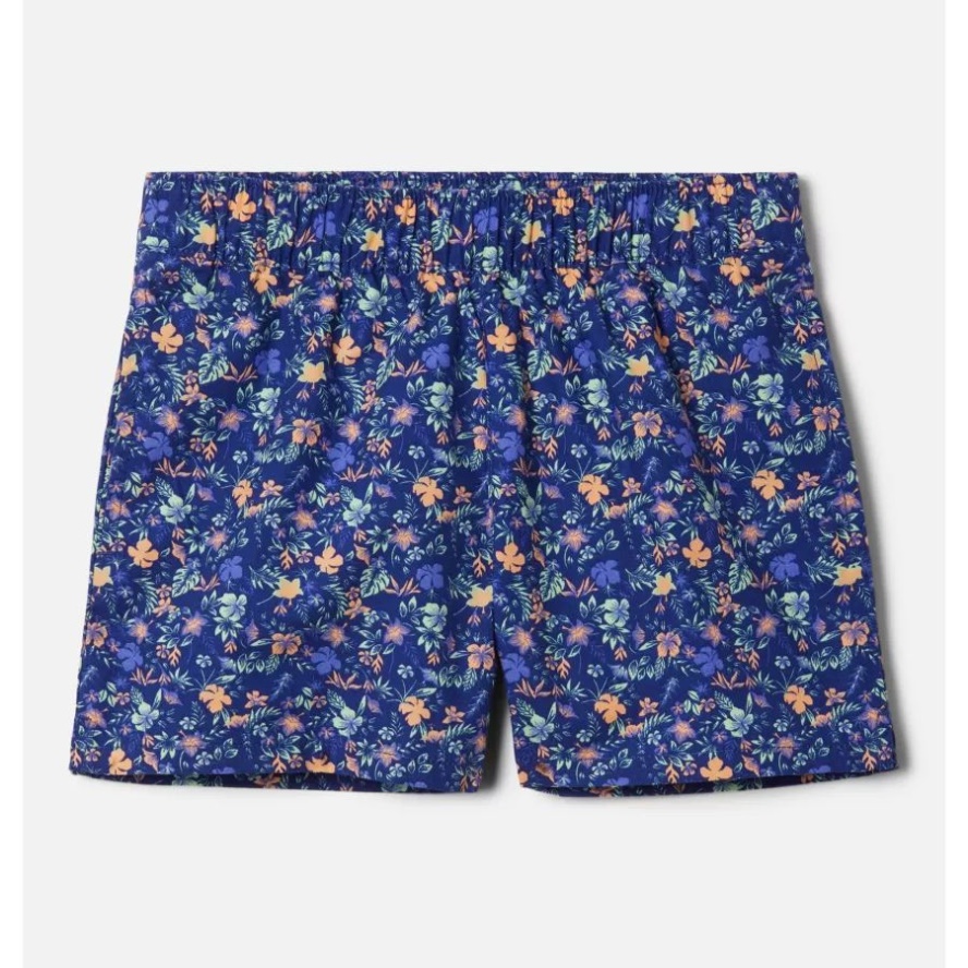 Girls' Washed Out Printed Shorts Dark Sapphire Mini-Biscus Columbia Sale
