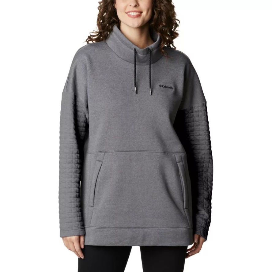 Grey Ash Heather Women's Sunday Summit Oversized Funnel Pullover Columbia Sale