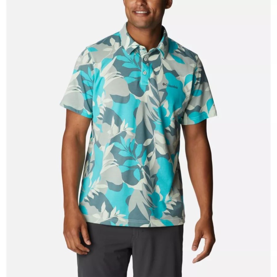 Ice Green Floriated Columbia Sale Men's Thistletown Hills Polo