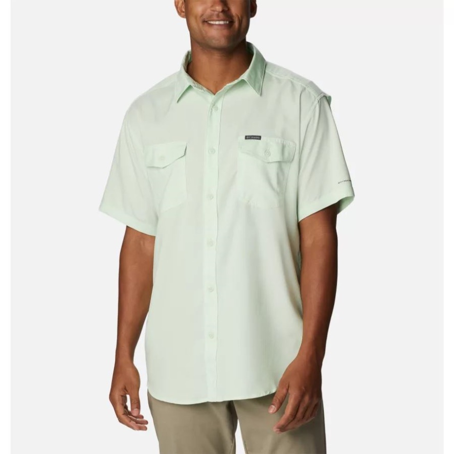 Ice Green Men's Utilizer II Solid Short Sleeve Shirt Columbia Sale