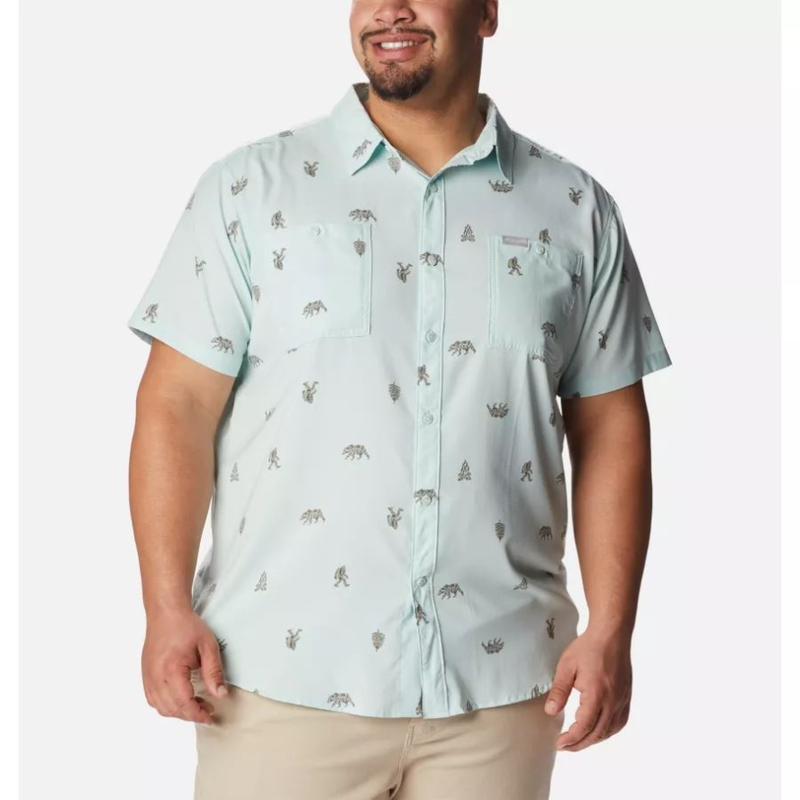 Icy Morn Camp Social Men's Utilizer Printed Woven Short Sleeve Shirt Big Columbia Sale