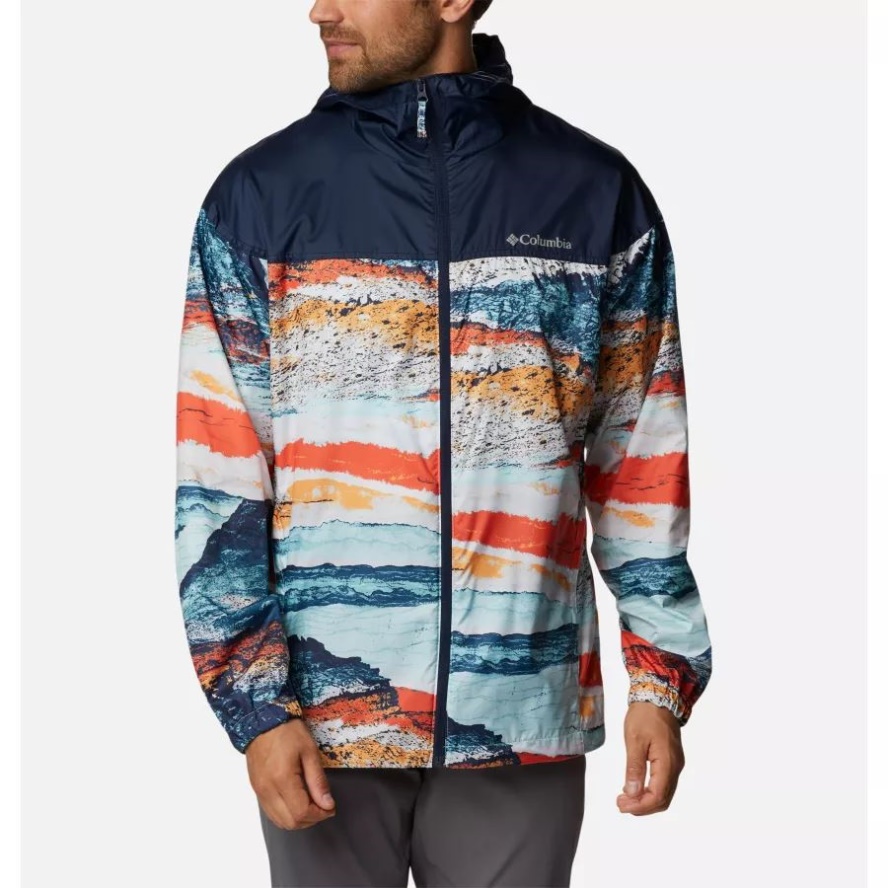 Icy Morn Hyper Nature Print Columbia Sale Men's Flash Challenger Novelty Windbreaker Jacket