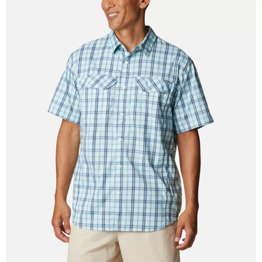 Icy Morn Switchback Madras Men's Silver Ridge Lite Plaid Short Sleeve Shirt Columbia Sale