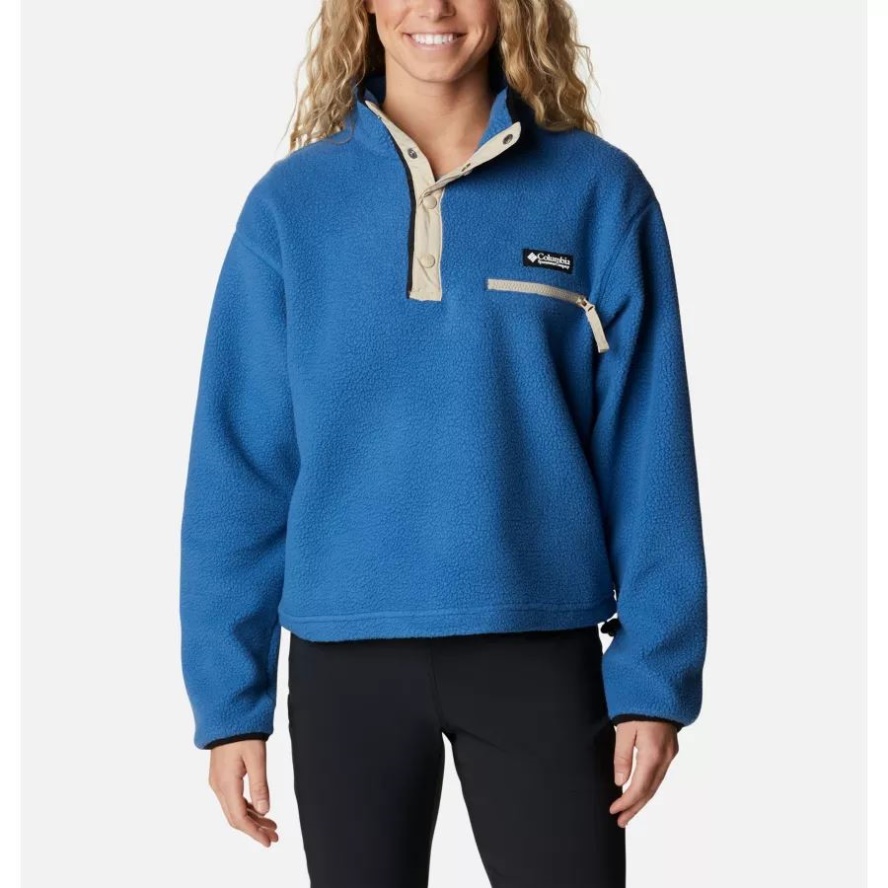 Impulse Blue Columbia Sale Women's Helvetia Cropped Half Snap Fleece Pullover