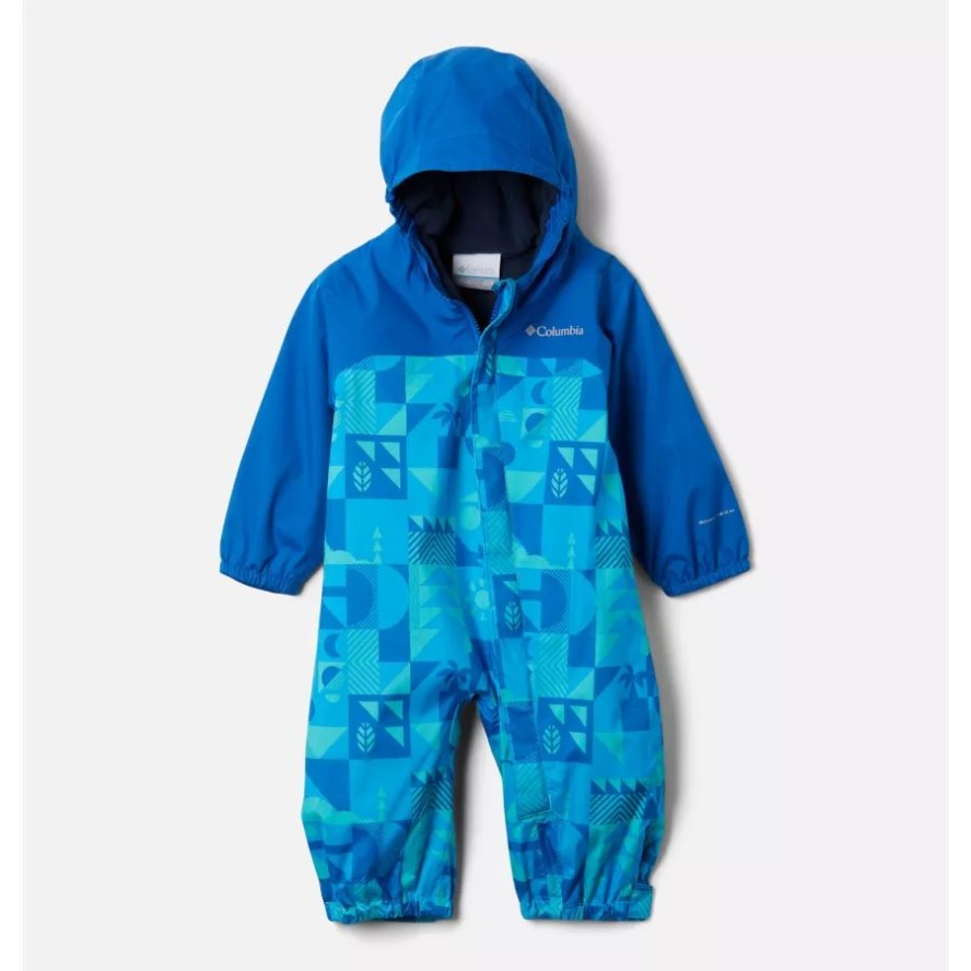 Infant Critter Jitters II Rain Suit Columbia Sale Bright Aqua Quest/Bright Indigo