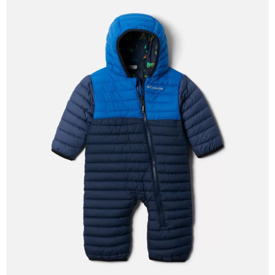 Infant Powder Lite Reversible Bunting Columbia Sale Collegiate Navy/Bright Indigo/Dk Mtn