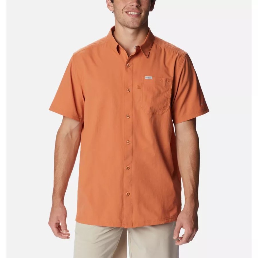 Island Orange Men's PFG Slack Tide Camp Shirt Columbia Sale