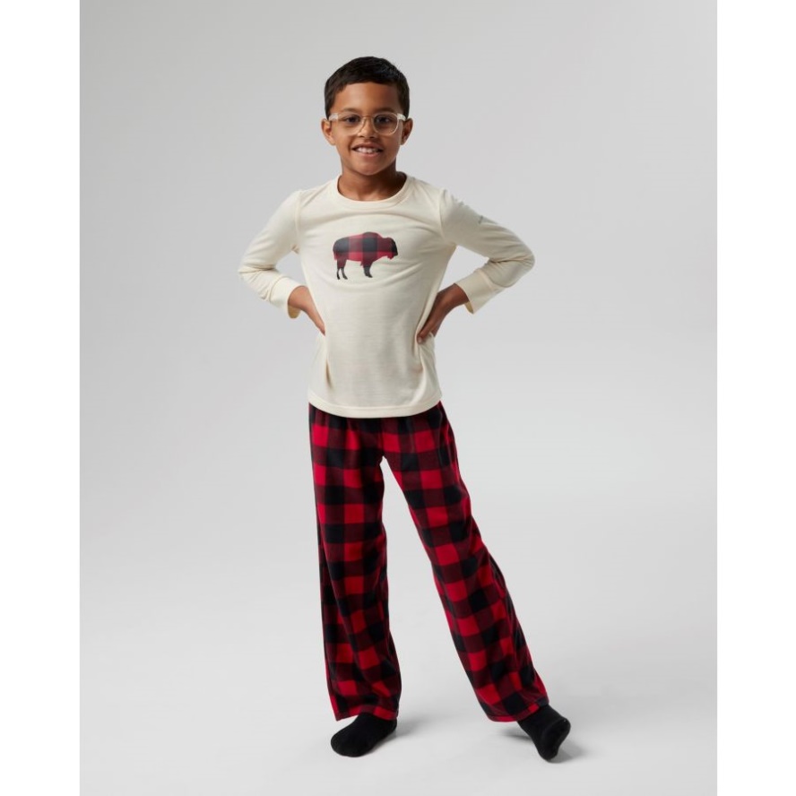 Kid's PJ Set Chalk Top Buffalo/Red Pant Columbia Sale