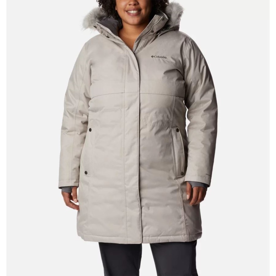 Light Cloud Columbia Sale Women's Apres Arson Winter Long Down Jacket Plus Size