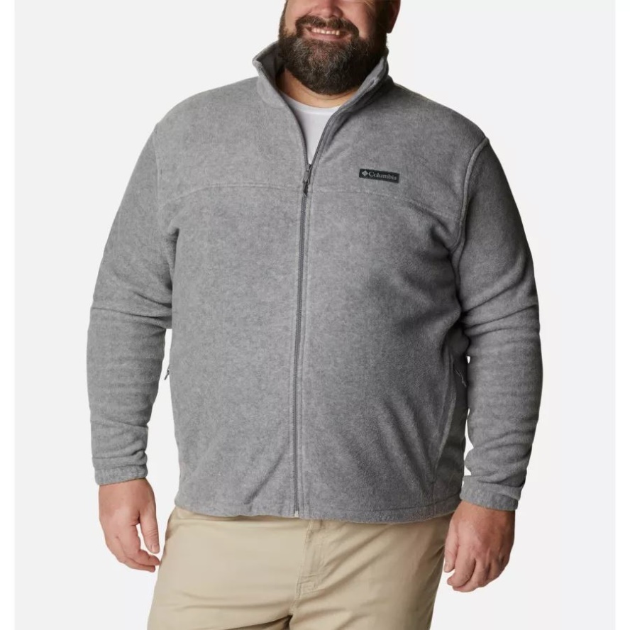Light Grey Heather Men's Steens Mountain 2.0 Full Zip Fleece Jacket Big Columbia Sale