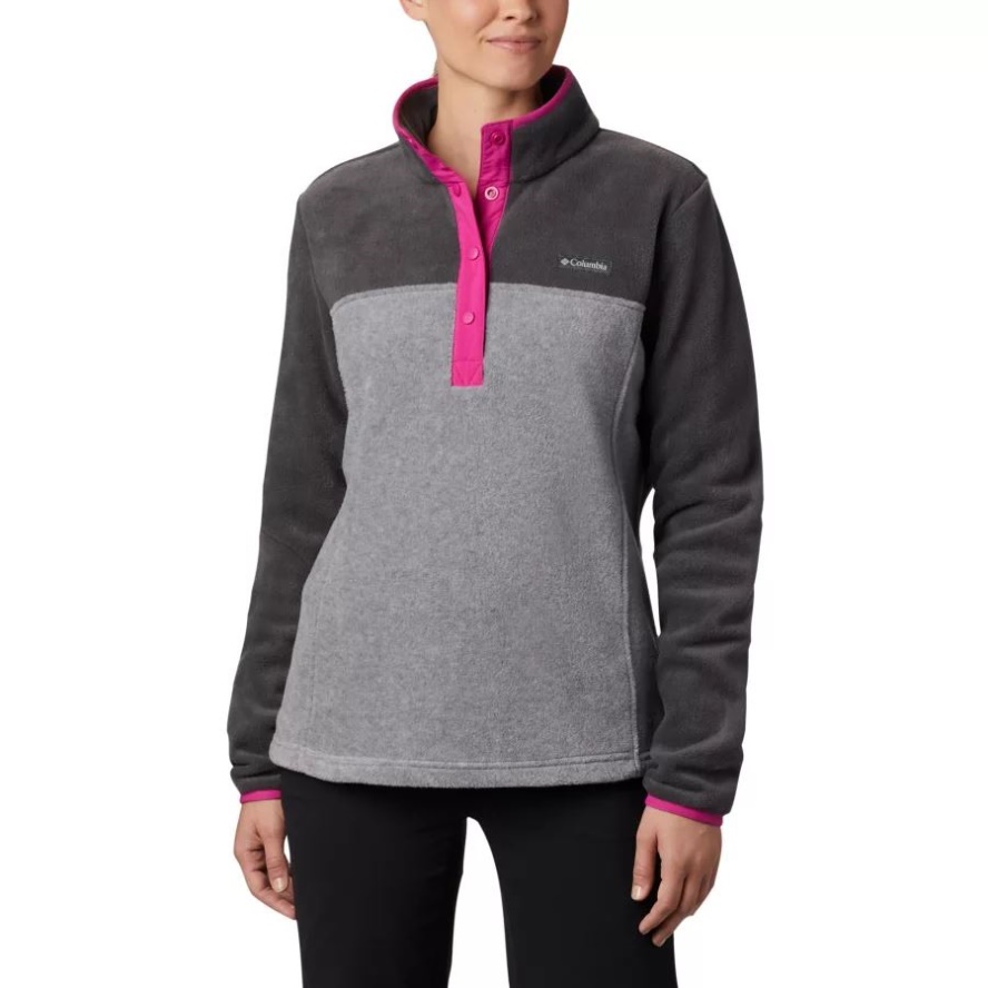 Light Grey Heather/Shark Women's Benton Springs 1/2 Snap Pullover Petite Columbia Sale