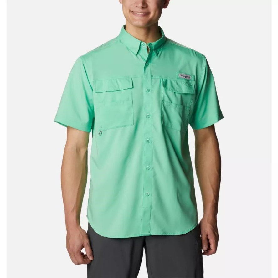 Light Jade Columbia Sale Men's PFG Blood and Guts IV Woven Short Sleeve Shirt