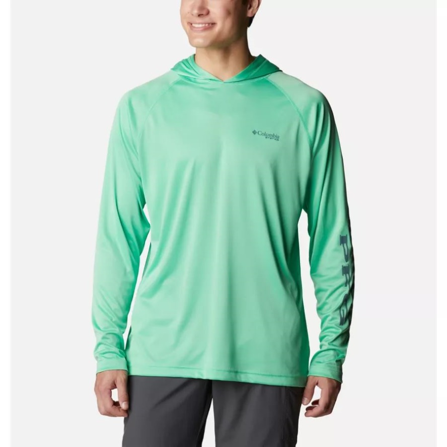 Light Jade/Metal Logo Columbia Sale Men's PFG Terminal Tackle Hoodie