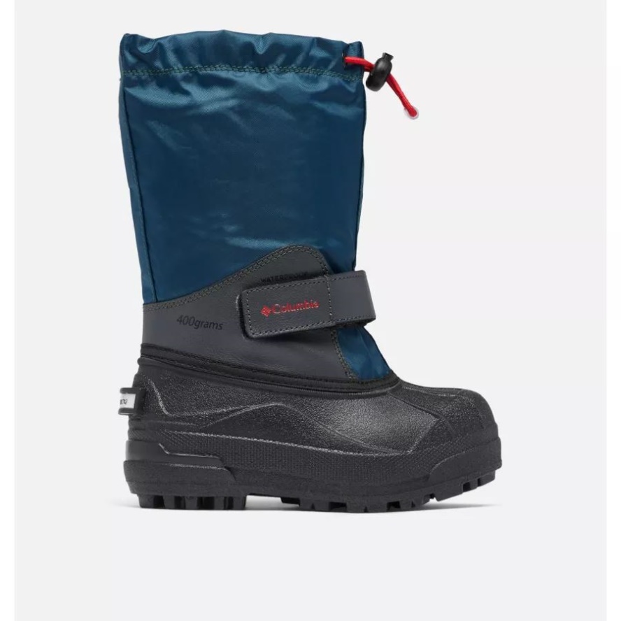 Little Kids' Powderbug Forty Snow Boot Petrol Blue/Mountain Red Columbia Sale