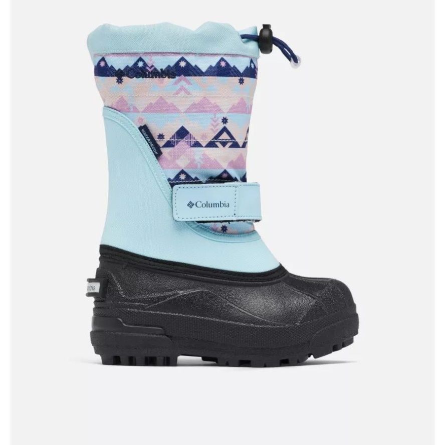 Little Kids' Powderbug Plus II Print Snow Boot Spring Blue/Dark Nocturnal Columbia Sale