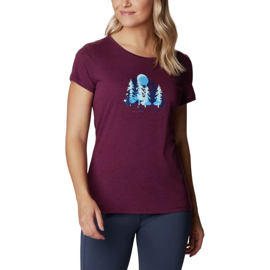 Marionberry Heather/Thru the Pines Women's Daisy Days Graphic T-Shirt Columbia Sale