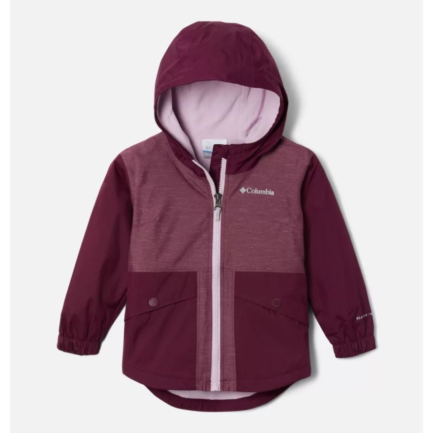 Marionberry/Marionberry Slub Columbia Sale Girls' Toddler Rainy Trails Fleece Lined Jacket