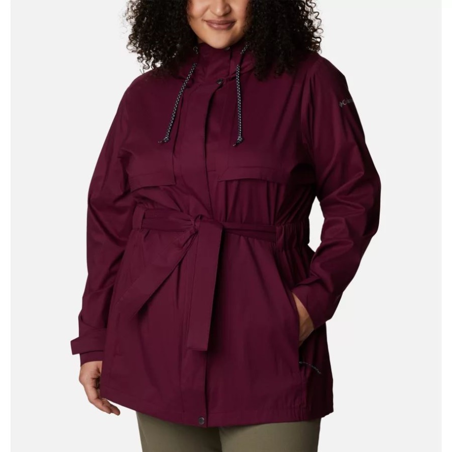 Marionberry Women's Pardon My Trench Rain Jacket Plus Size Columbia Sale
