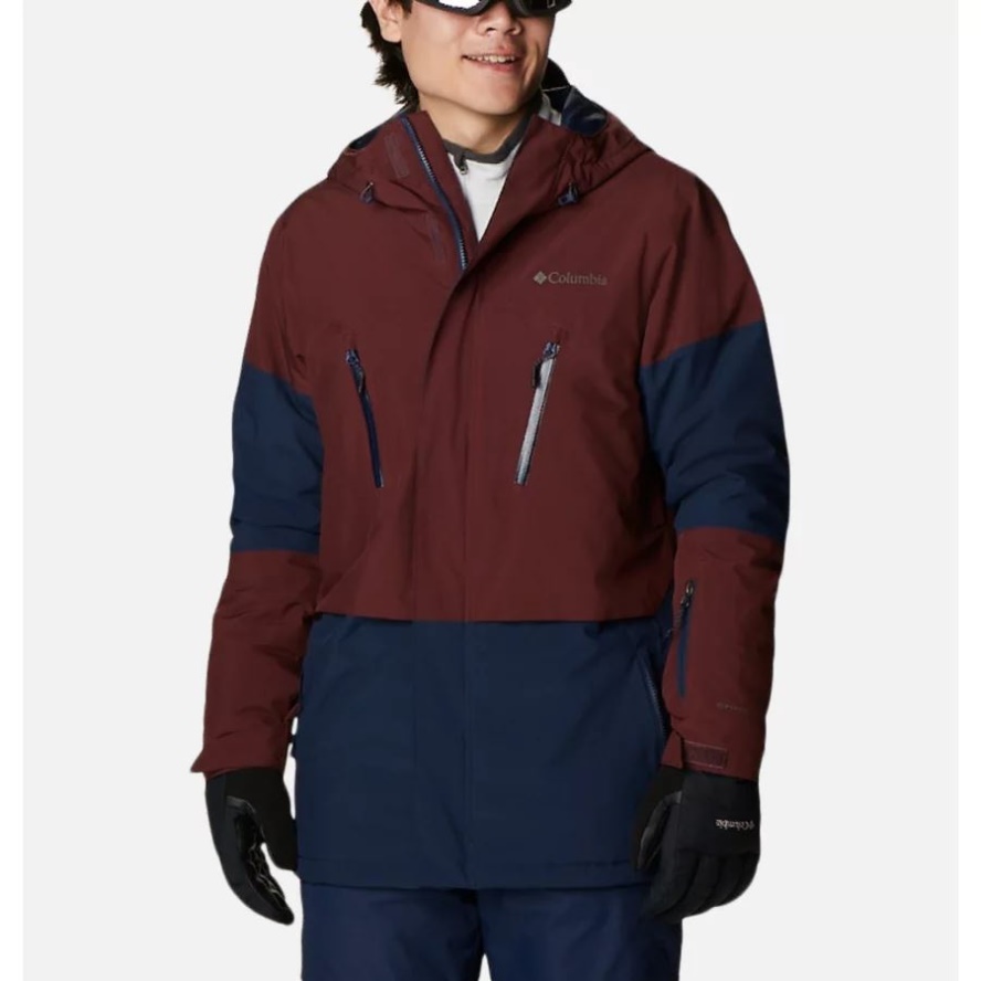 Men's Aerial Ascender Waterproof Ski Jacket Collegiate Navy/Elderberry Columbia Sale