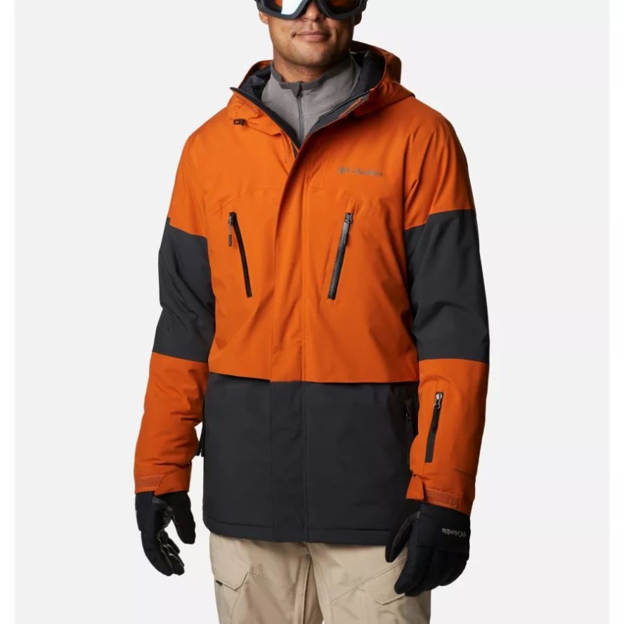 Men's Aerial Ascender Waterproof Ski Jacket Columbia Sale Black/Warm Copper