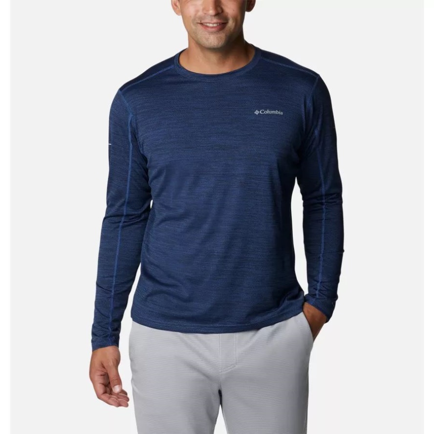 Men's Alpine Chill Zero Long Sleeve Shirt Columbia Sale Collegiate Navy Heather