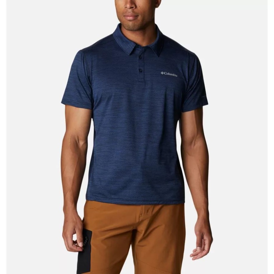 Men's Alpine Chill Zero Polo Columbia Sale Collegiate Navy Heather