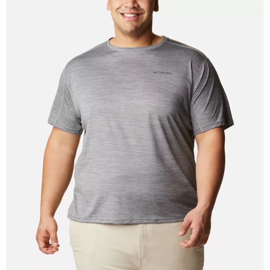 Men's Alpine Chill Zero Short Sleeve Crew Shirt Big Columbia Sale Columbia Sale Grey Heather