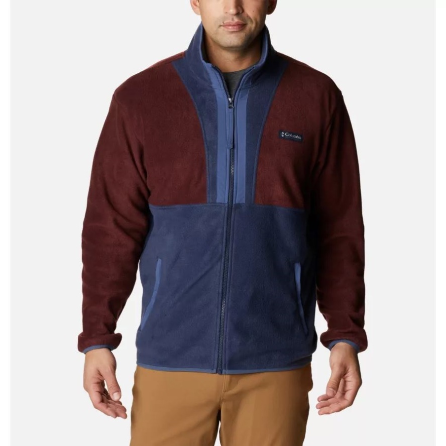 Men's Back Bowl Full Zip Fleece Jacket Elderberry/Coll Navy/Dark Mountain Columbia Sale