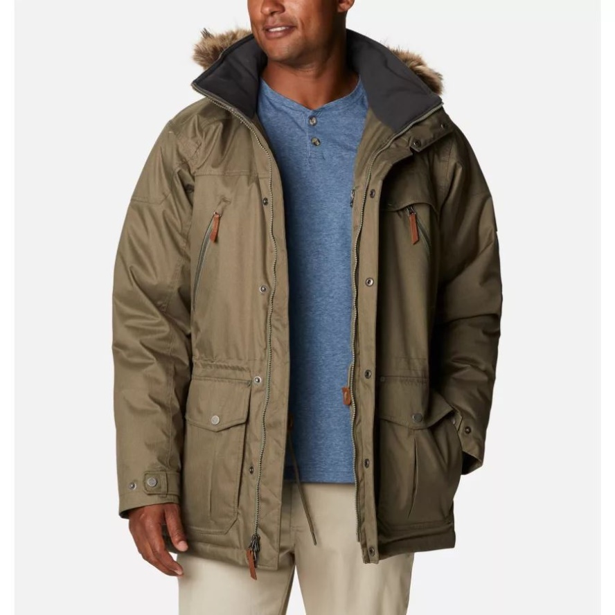 Men's Barlow Pass 550 TurboDown Jacket Columbia Sale Stone Green