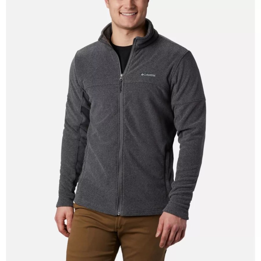 Men's Basin Trail Fleece Full Zip Charcoal Heather Columbia Sale
