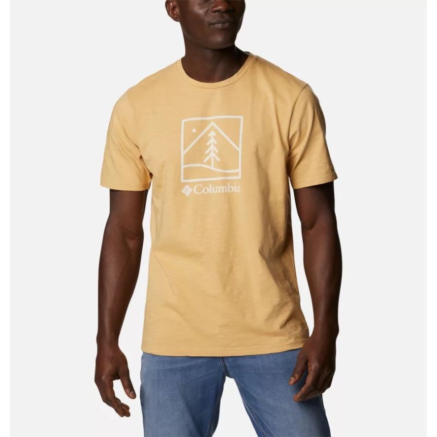 Men's Break it Down T-Shirt Columbia Sale Light Camel/Plant It Graphic