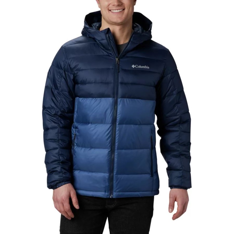 Men's Buck Butte Hooded Synthetic Down Jacket Night Tide/Collegiate Navy Columbia Sale