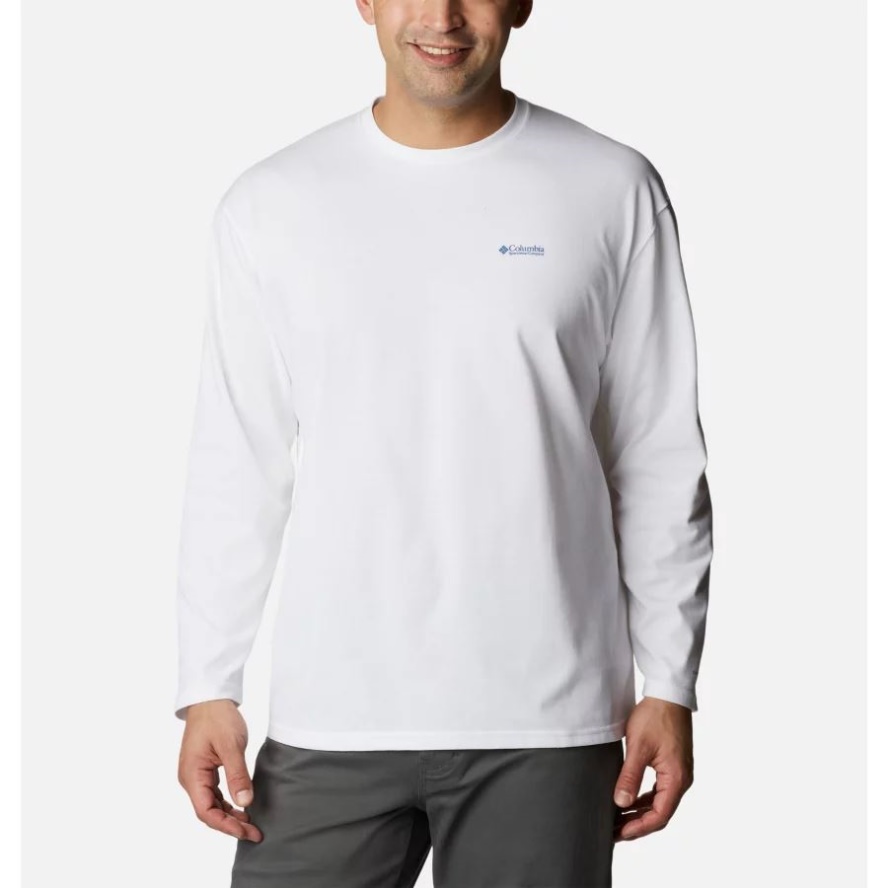 Men's CSC Alpine Way Relaxed Long Sleeve T-Shirt White/Columbia Sale Gorge Map Columbia Sale