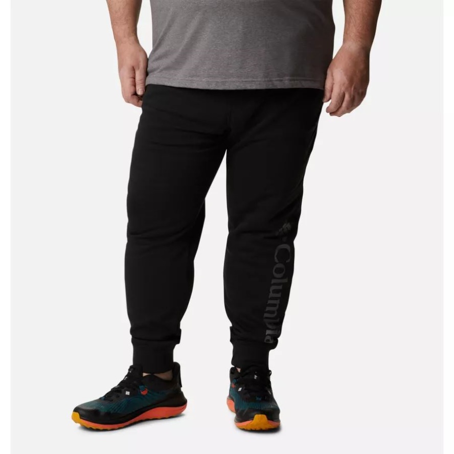 Men's CSC Logo II Fleece Joggers Extended Size Columbia Sale Black/City Grey